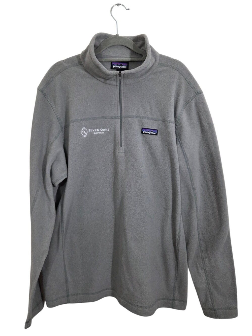 NWT Patagonia Mens Micro D Pullover Fleece Quarter Zip Grey Size Large *has logo